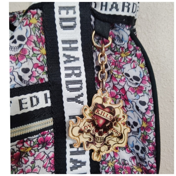 Y2K Ed Hardy Love Kills Slowly Multicolor Tote Bag 2000 - Picture 7 of 9